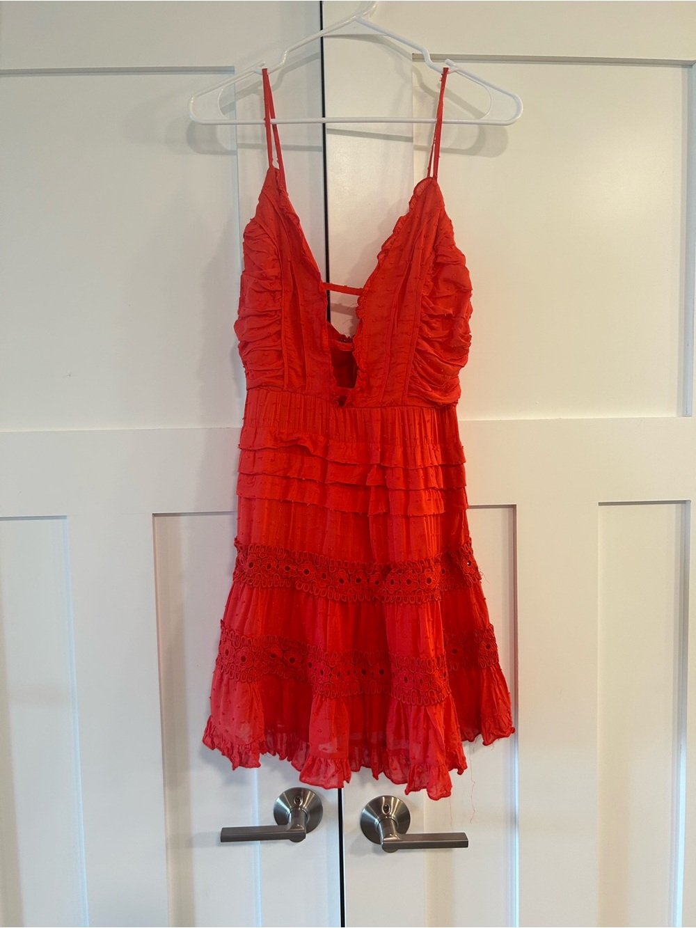 Selfie Leslie Red Ruffled Mini Dress